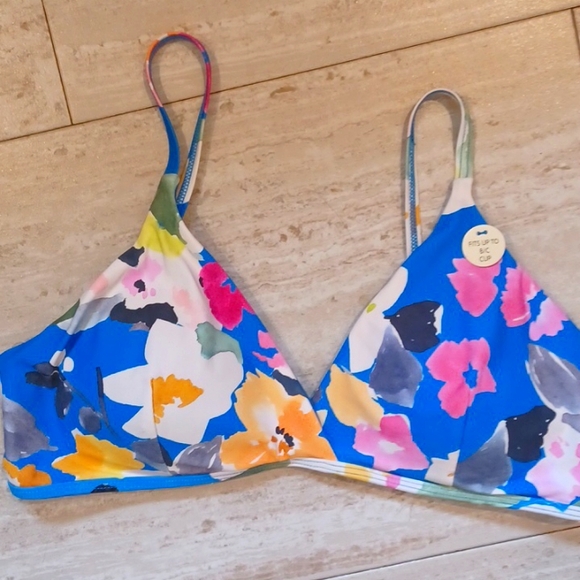 NWOT Niptuck Swim Multi-Colored Peonies Bikini Top - Picture 1 of 10